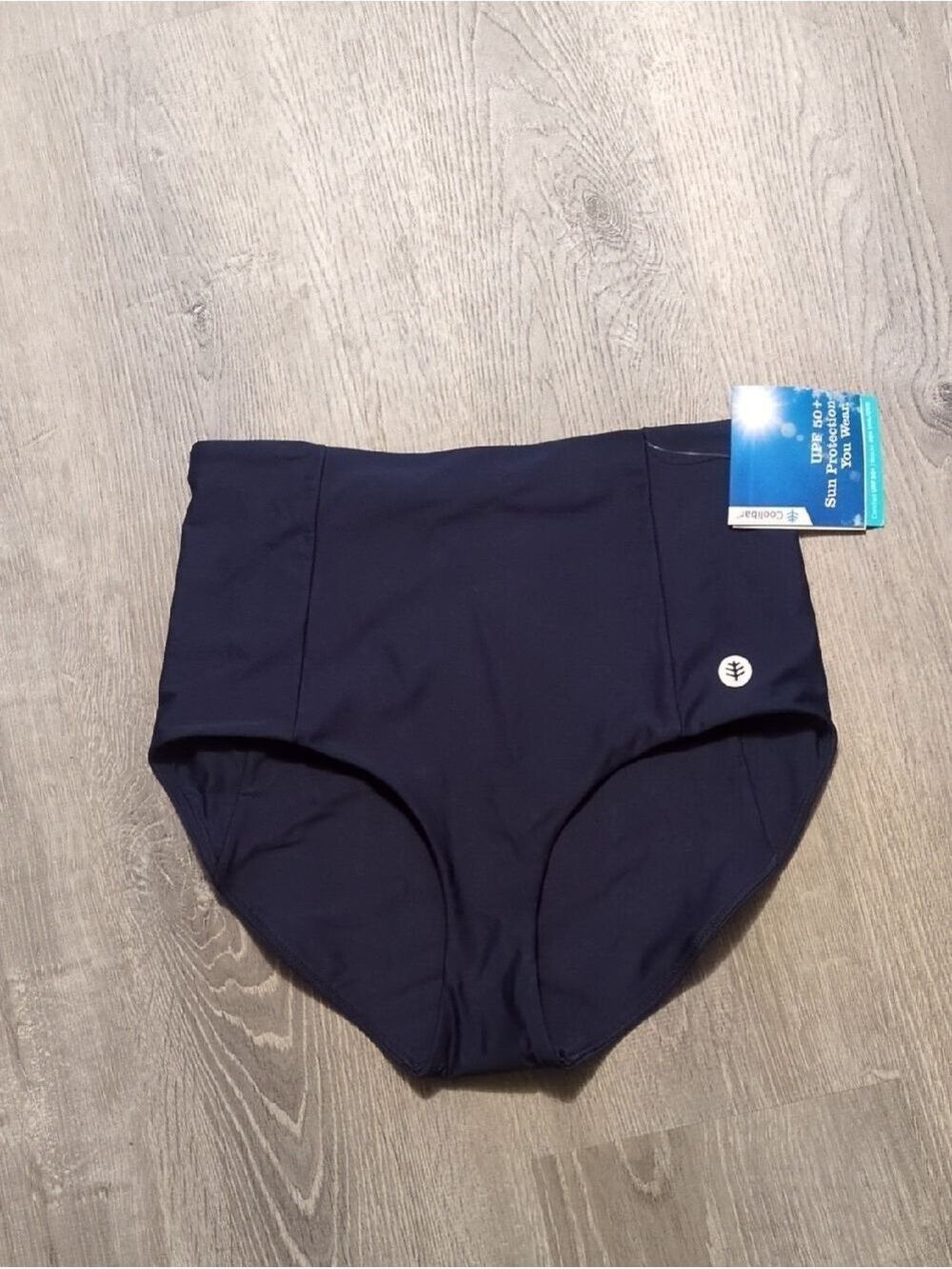 Coolibar Ocean Sculpt High Rise Bottoms Navy Aqua Size Large - Picture 2 of 7